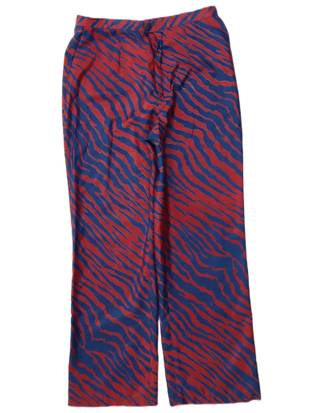 VINTAGE Pantalon Chino Droit Femme W30 L29 Bleu Rayé