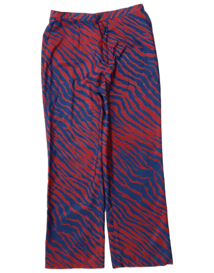 VINTAGE Pantalon Chino Droit Femme W30 L29 Bleu Rayé