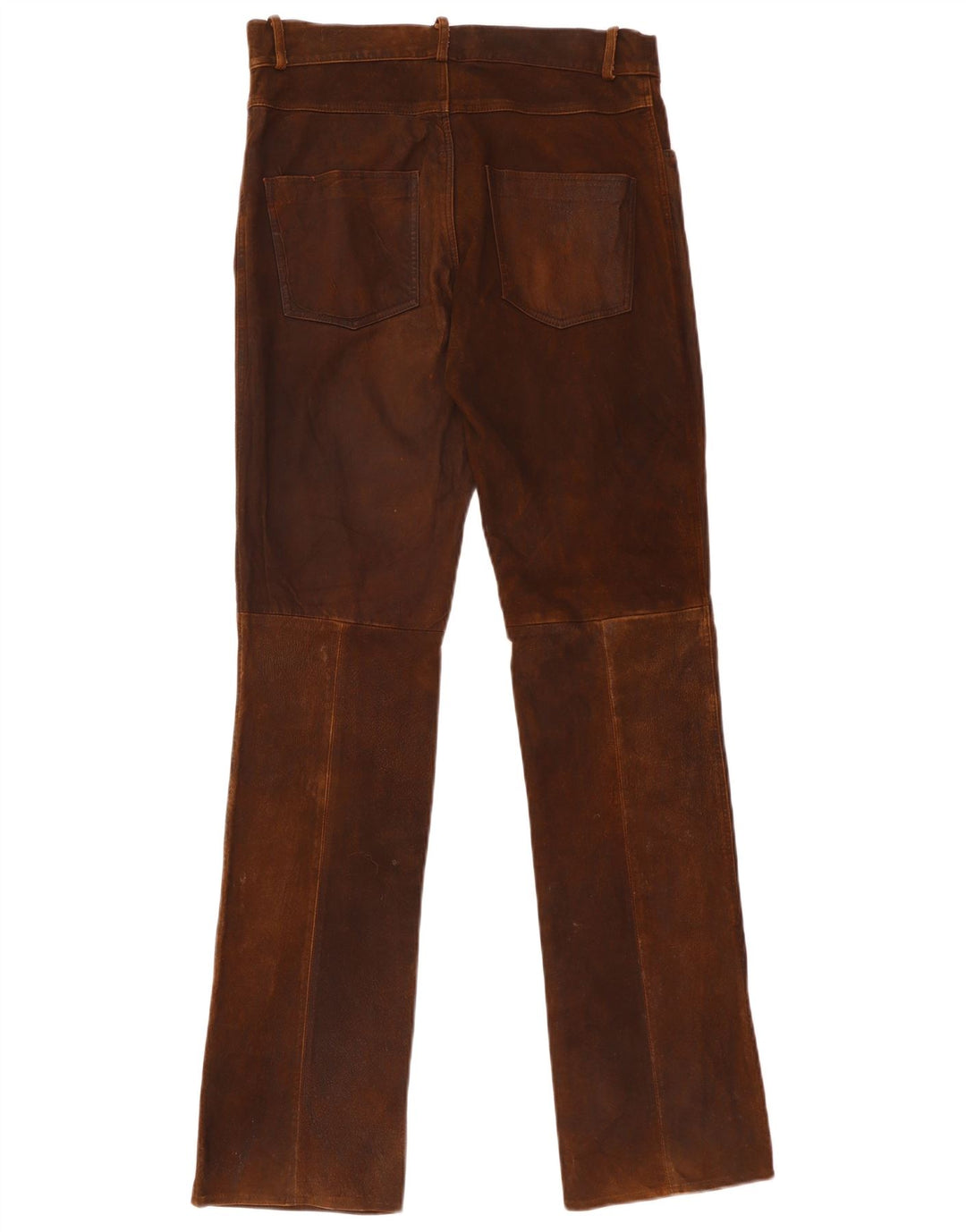 Pantalon droit en cuir femme vintage W30 L35 Marron
