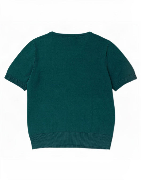 Marks & Spencer Womens Boat Neck Jumper Sweater UK 12 Medium Turquoise
