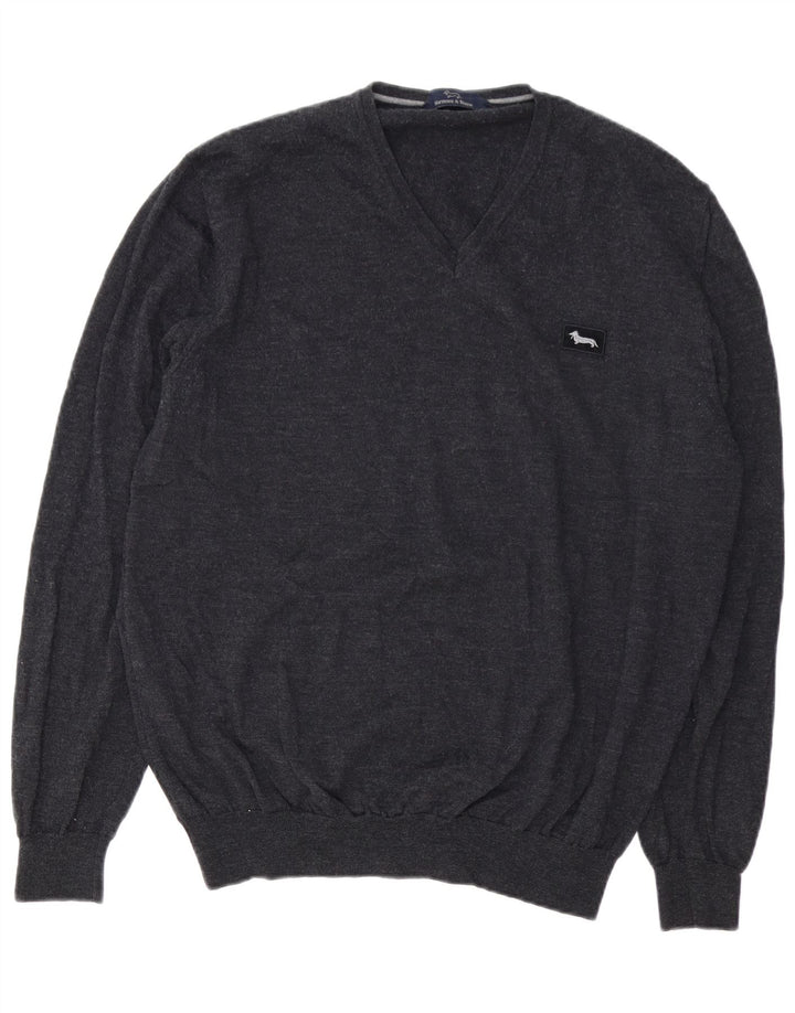 Harmont & Blaine Pull col V pour homme 5XL Gris Laine