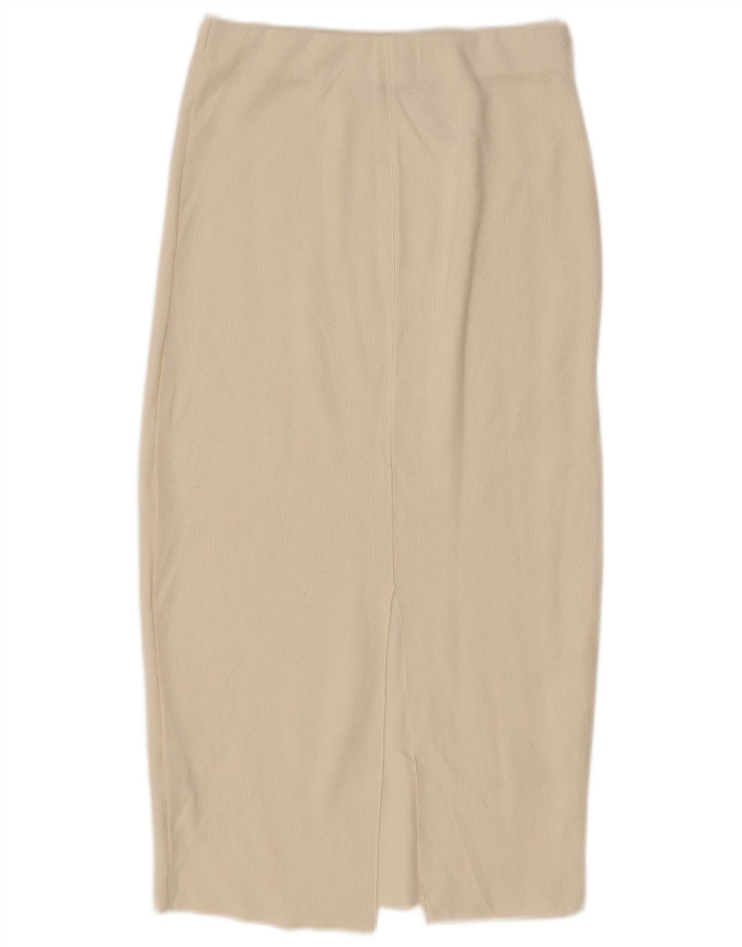 Zara Femme Jupe Midi Small W26 Coton Blanc Cassé