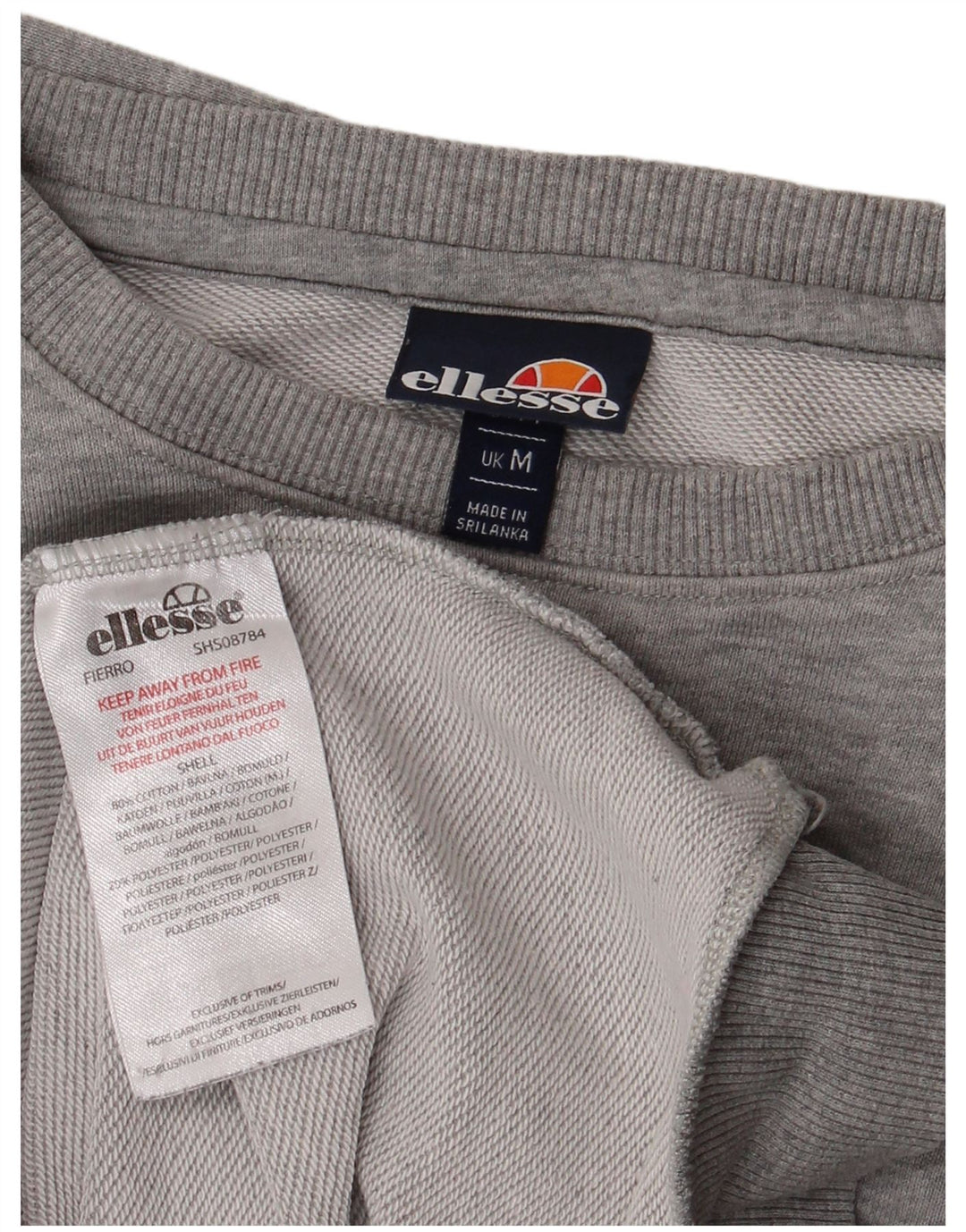 ELLESSE Pull Sweatshirt Homme Gris Moyen Coton