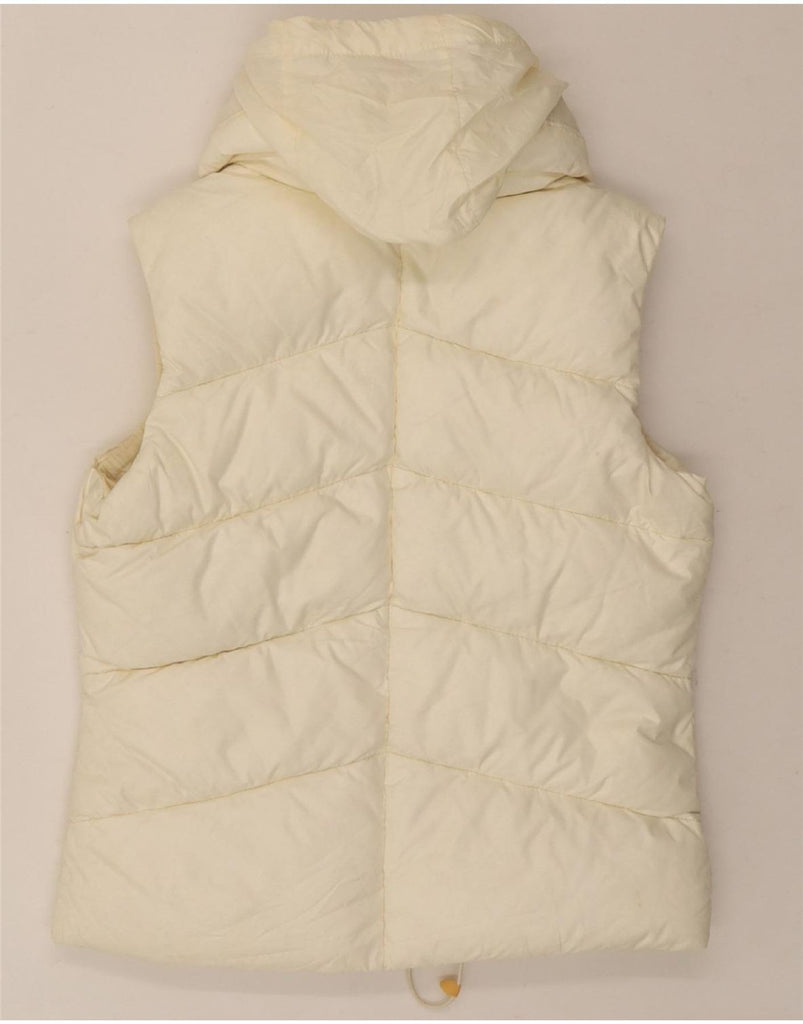 NIKE Womens Hooded Padded Gilet UK 6/8 XS Off White Polyester Vintage Nike and Second-Hand Nike from Messina Hembry 