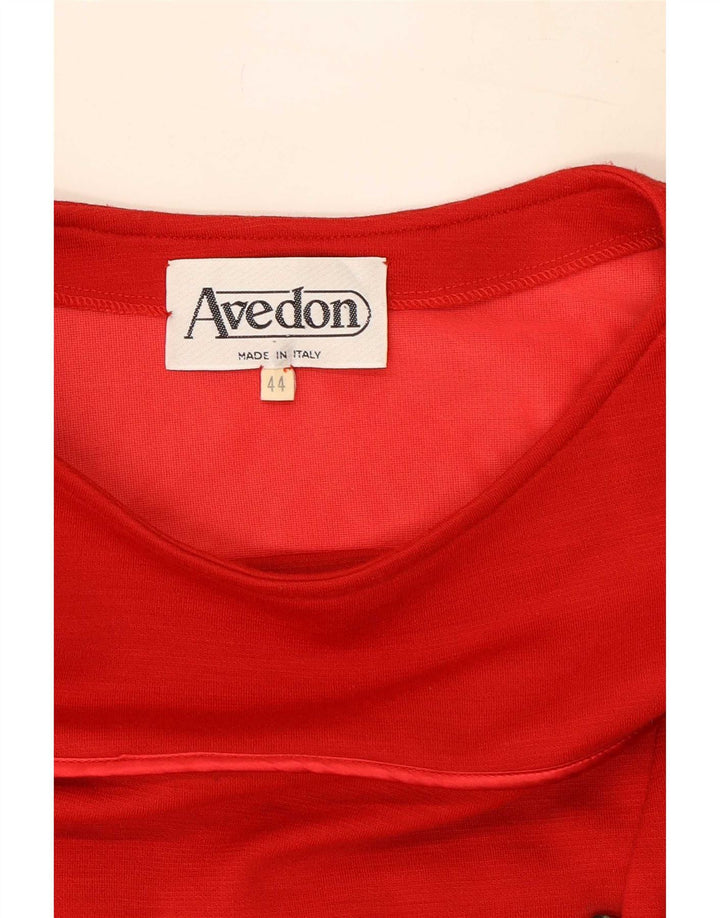 Avedon Robe fourreau à manches longues pour femme IT 44 Laine rouge moyen