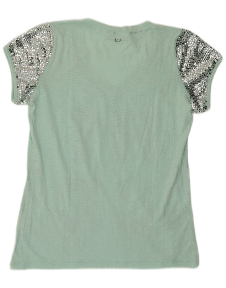 Liu Jo T-shirt graphique pour femme UK 12 Vert moyen moderne