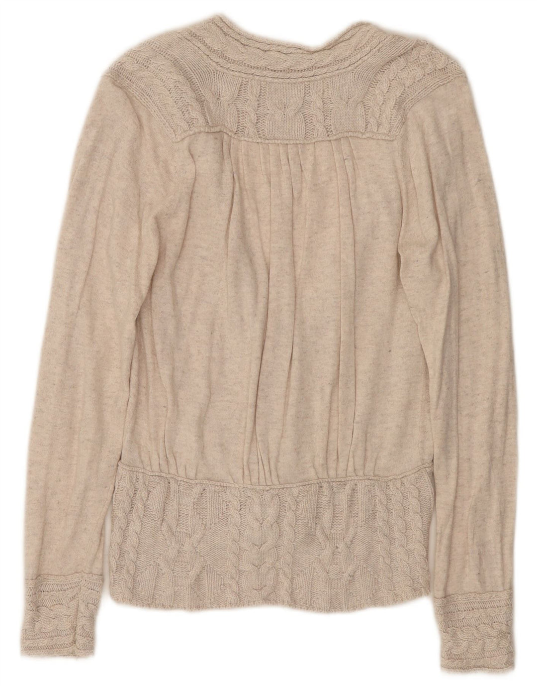 ZARA Womens Cardigan Sweater UK 14 Grand Coton Beige