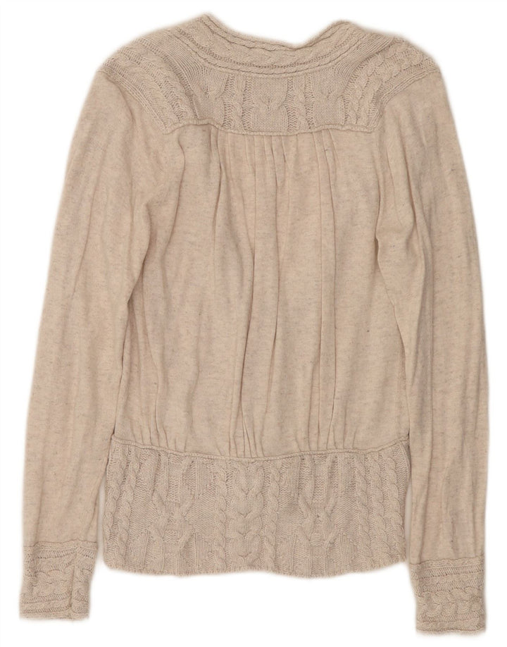ZARA Womens Cardigan Sweater UK 14 Grand Coton Beige