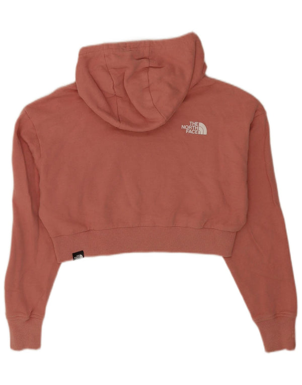 The North Face Pull à capuche court coupe ample pour femme UK 6 XS en coton rose