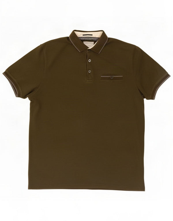 Polo Ted Baker pour homme taille 4 grand coton kaki