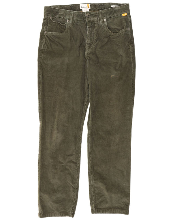 Timberland Pantalon droit en velours côtelé pour homme W32 L28 Vert Coton