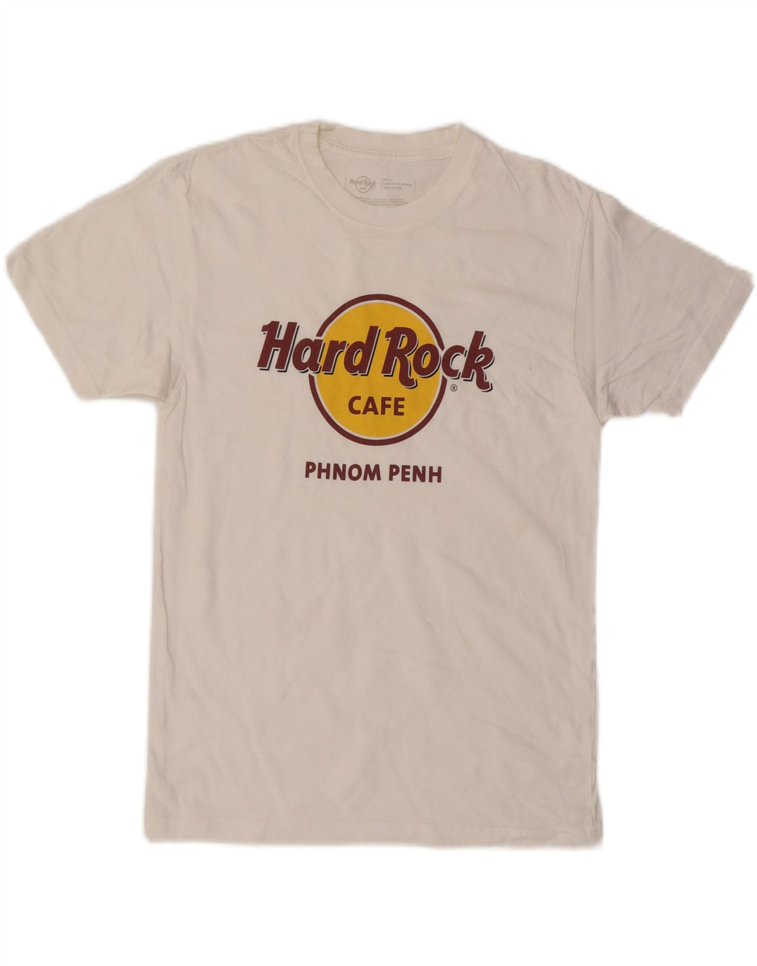 HARD ROCK CAFE Hommes Phnom Penh T-Shirt Graphique Haut Petit Coton Blanc