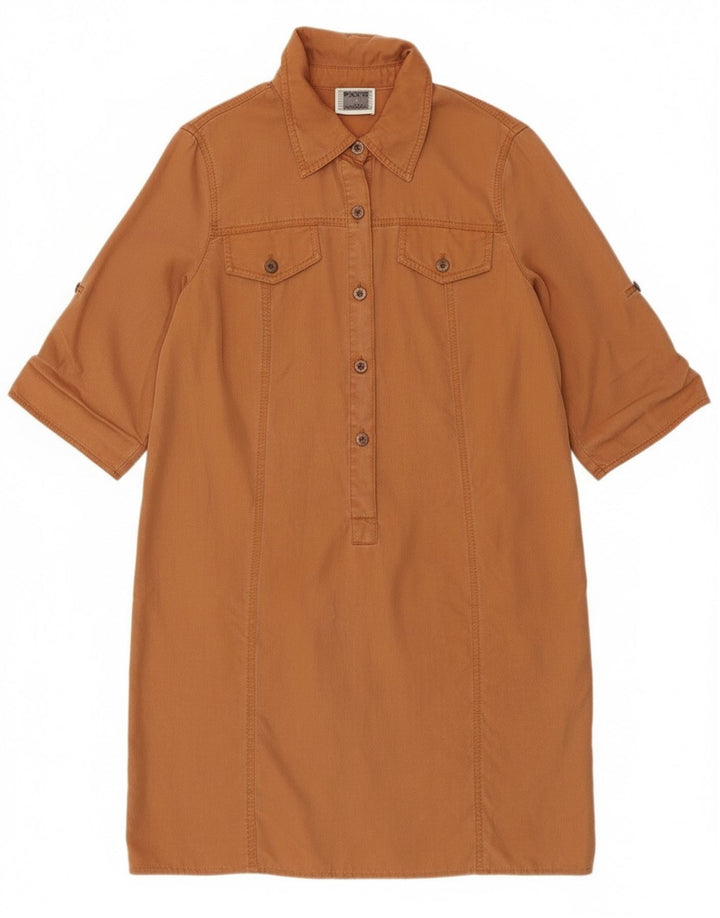 Perte by Krizia Robe chemise pull à manches 3/4 pour femme UK 12 Marron moyen