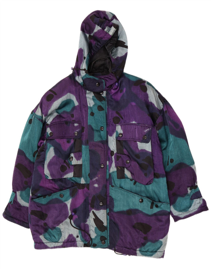 Gil Bret Veste matelassée surdimensionnée à capuche pour femme UK 20 2XL Violet Camouflage