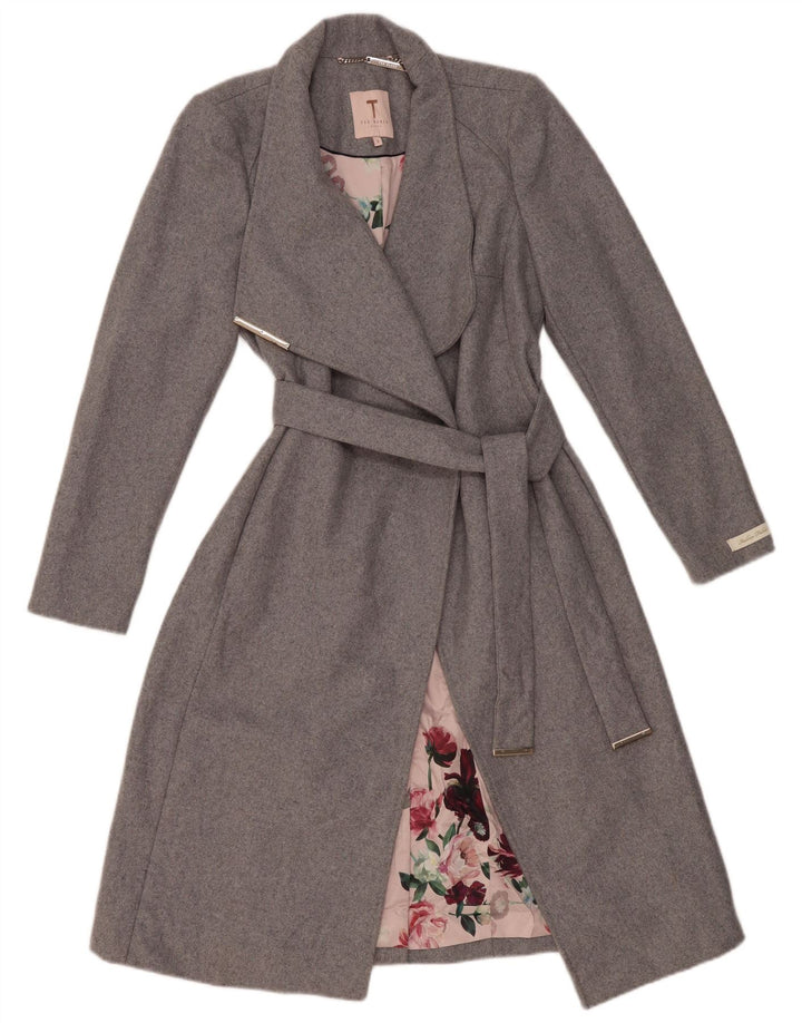 Ted Baker Manteau portefeuille pour femme Taille 1 XS Gris Laine