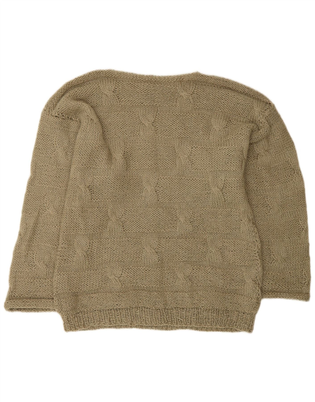 vintage Homme Col Bateau Pull Pull Kaki Moyen