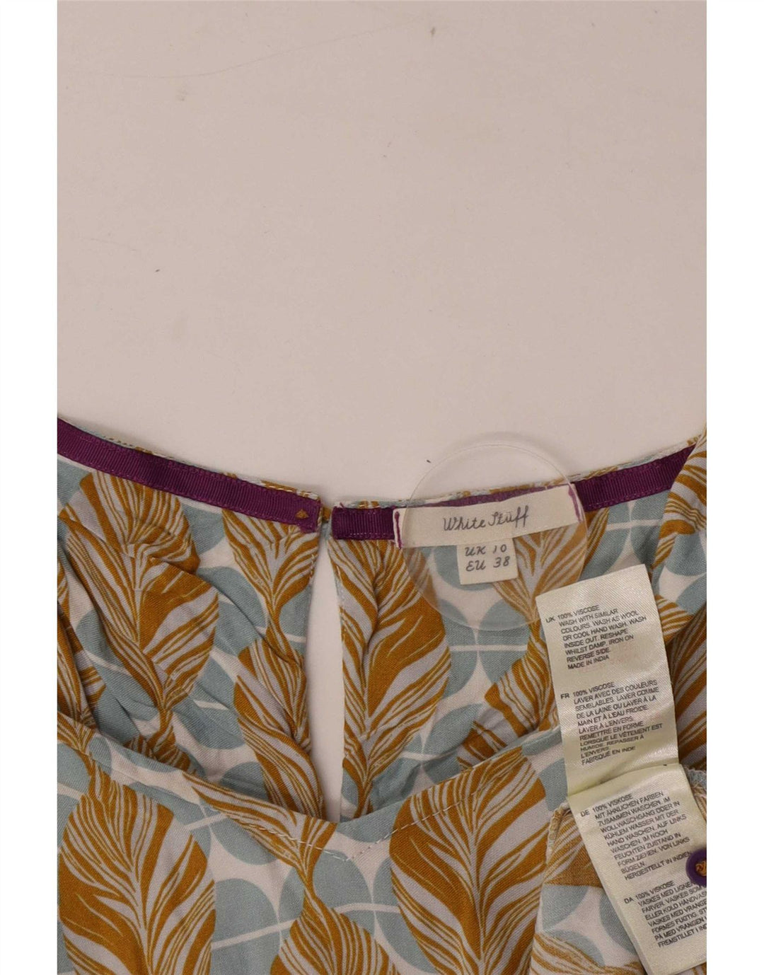 White Stuff Chemisier à manches 3/4 pour femme UK 10 Petit motif floral multicolore