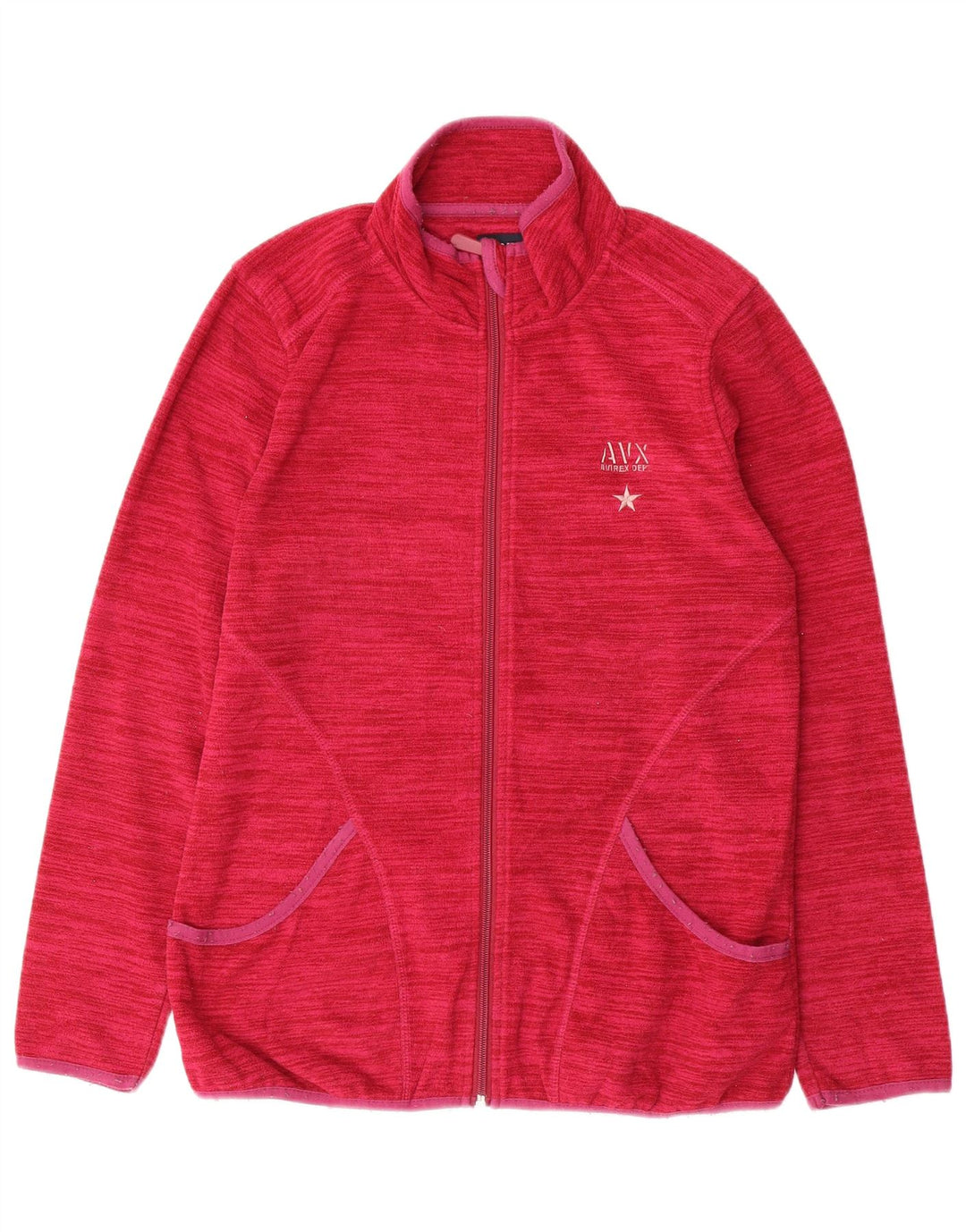 AVIREX Veste polaire pour femme UK 14 Polyester à fines rayures rose moyen