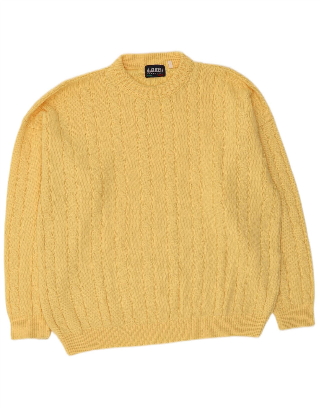 Maglieria Pull col rond pour homme en laine jaune Large