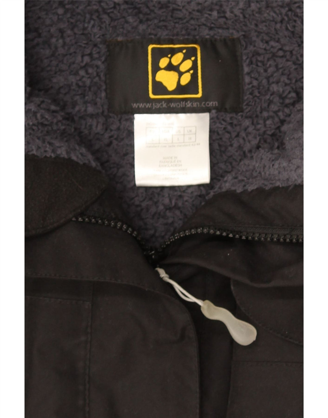 Jack Wolfskin Manteau coupe-vent à capuche pour femme UK 16 Large Noir Polyester