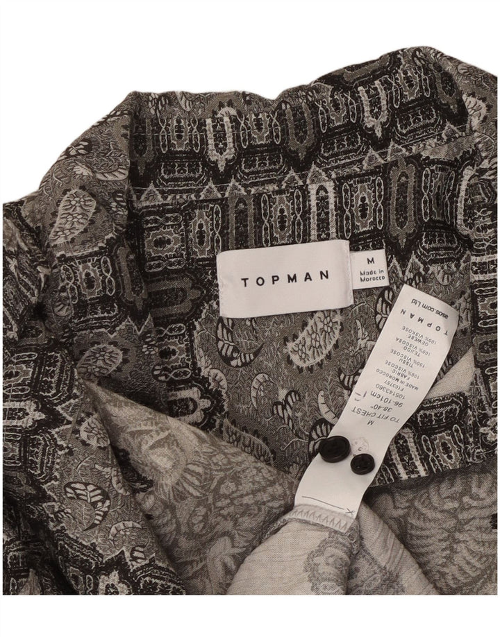 TOPMAN Chemise Homme Gris Moyen Paisley Viscose
