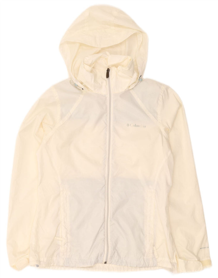 Columbia Veste de pluie surdimensionnée à capuche pour femme UK 10 Small Blanc