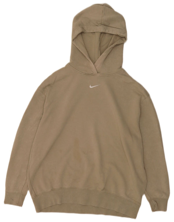 Nike Pull à capuche coupe ample en coton beige moyen pour homme