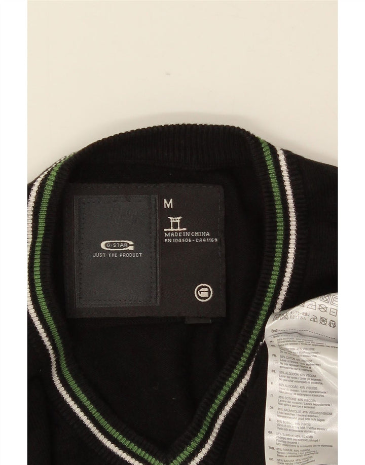 G-STAR Pull Col V Homme Noir Moyen Rayé Coton