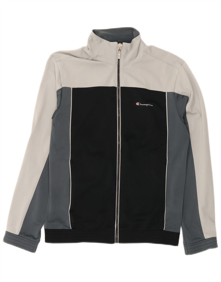Champion Veste de Survêtement Homme Gris Moyen Polyester Colorblock