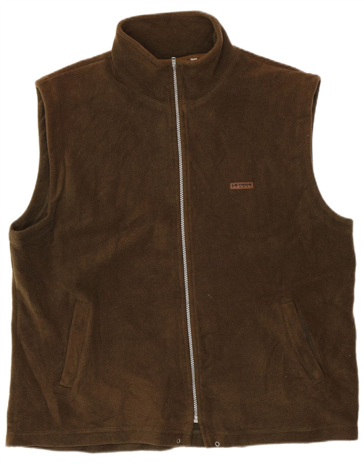 LE FROG Gilet polaire coupe décontractée pour homme UK 42 XL Kaki Polyester