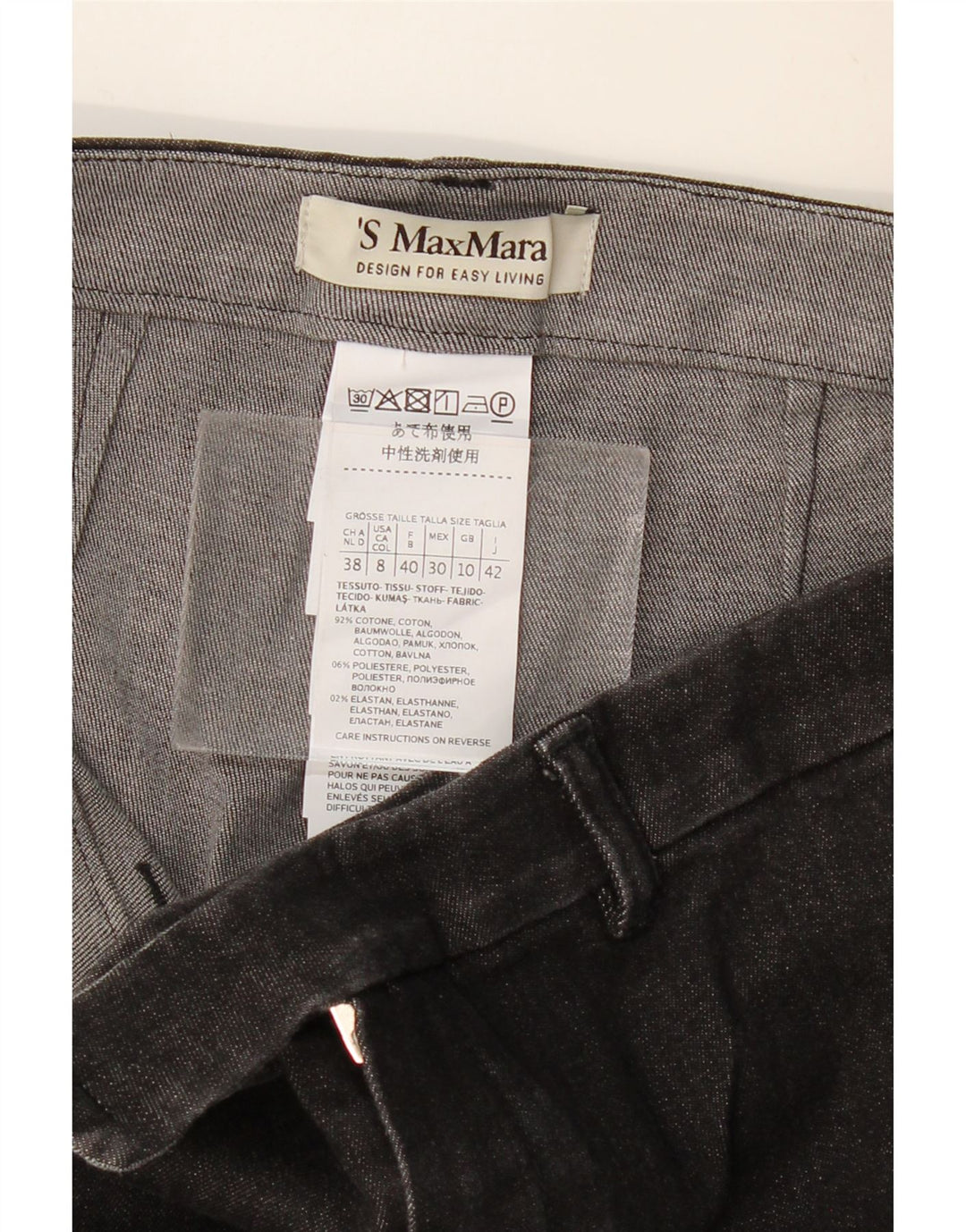 MAX MARA Jean bootcut pour femme UK 10 Small W28 L28 Gris Coton