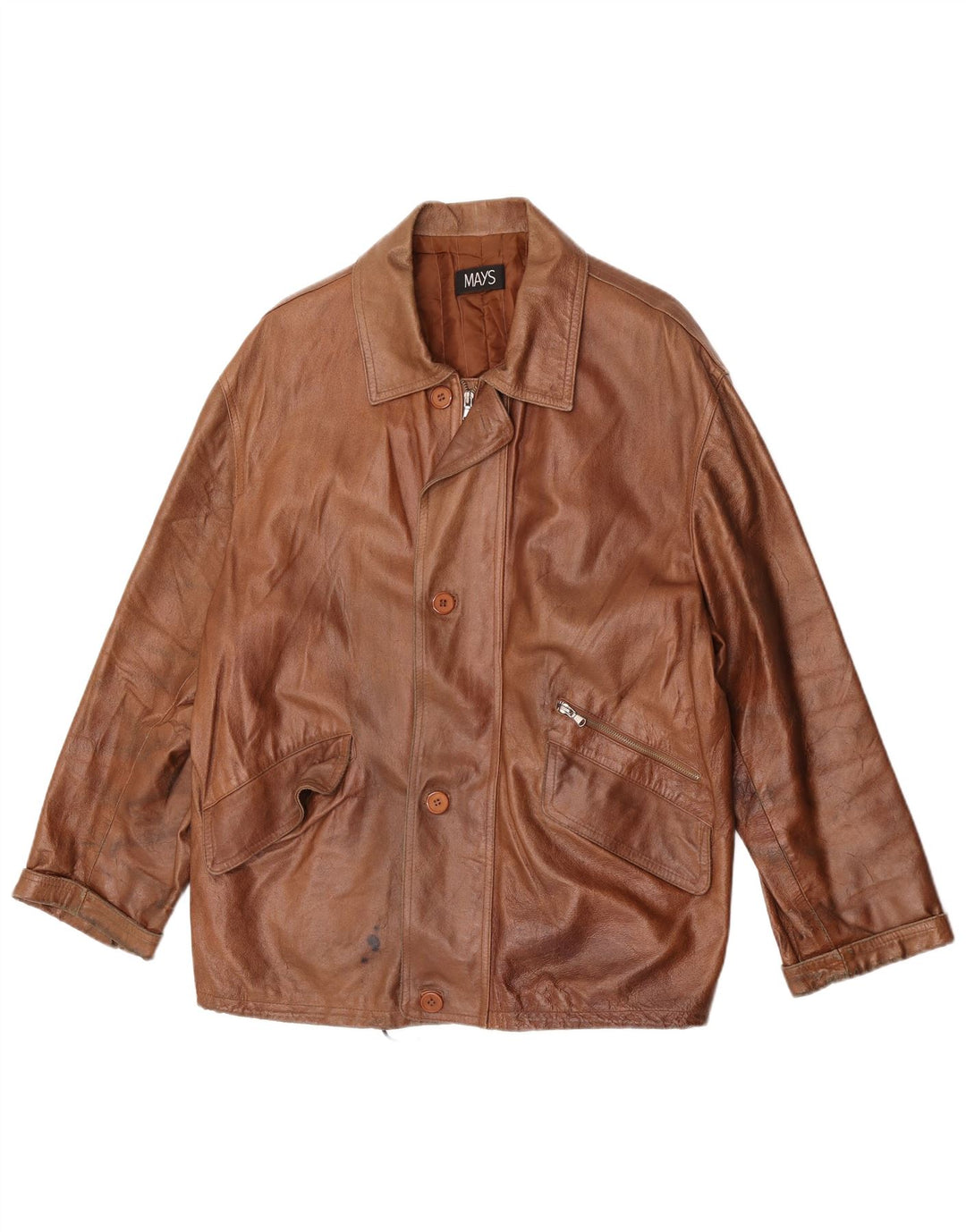 Mays Veste en Cuir Homme IT 50 Grand Cuir Marron