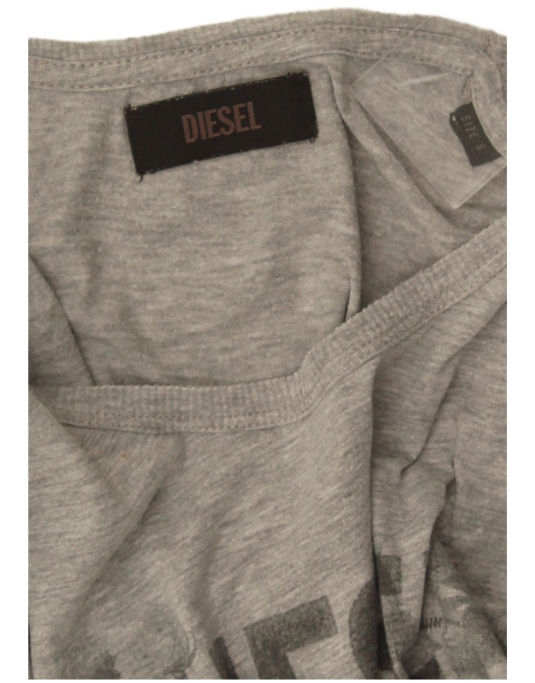 Diesel T-shirt graphique pour femme UK 8 Small Gris