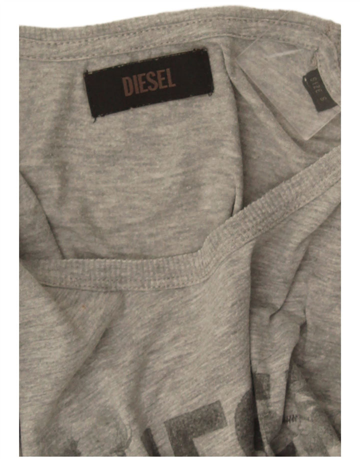 Diesel T-shirt graphique pour femme UK 8 Small Gris