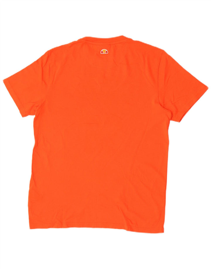 Ellesse Homme T-Shirt Graphique Haut Large Orange Coton