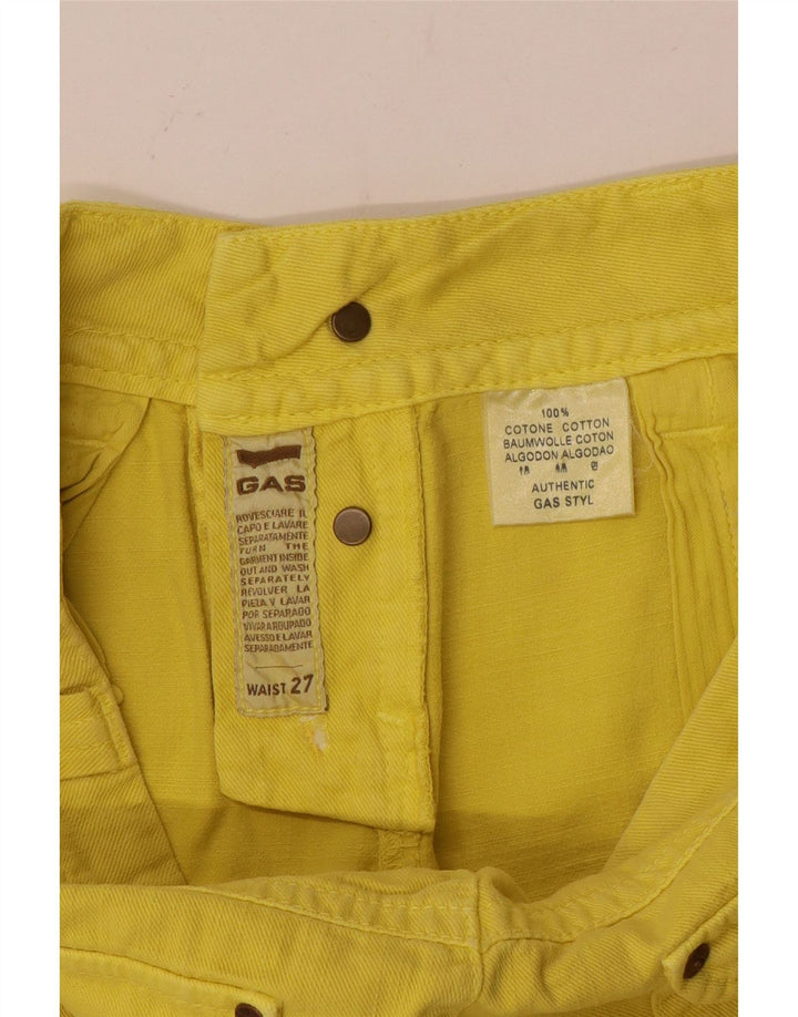 Gas Capri Jeans Femme W27 L20 Jaune Coton