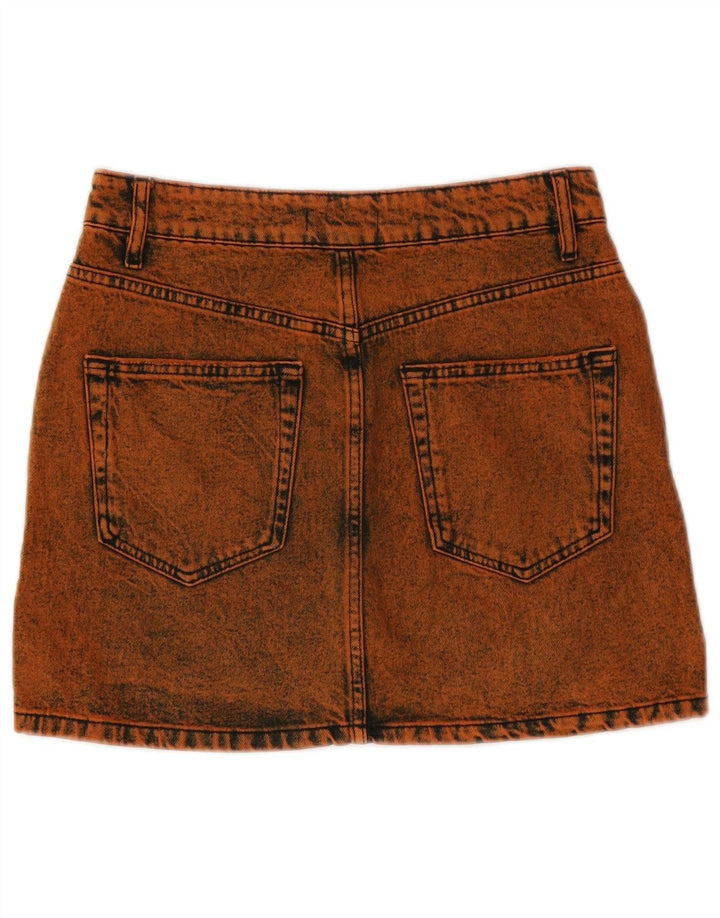 Zara Femme Mini Jupe En Jean Moyen W28 Orange