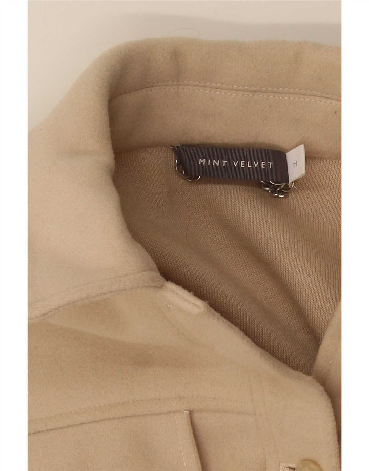 MINT VELVET Veste bomber surdimensionnée pour femme UK 14 Acrylique beige moyen