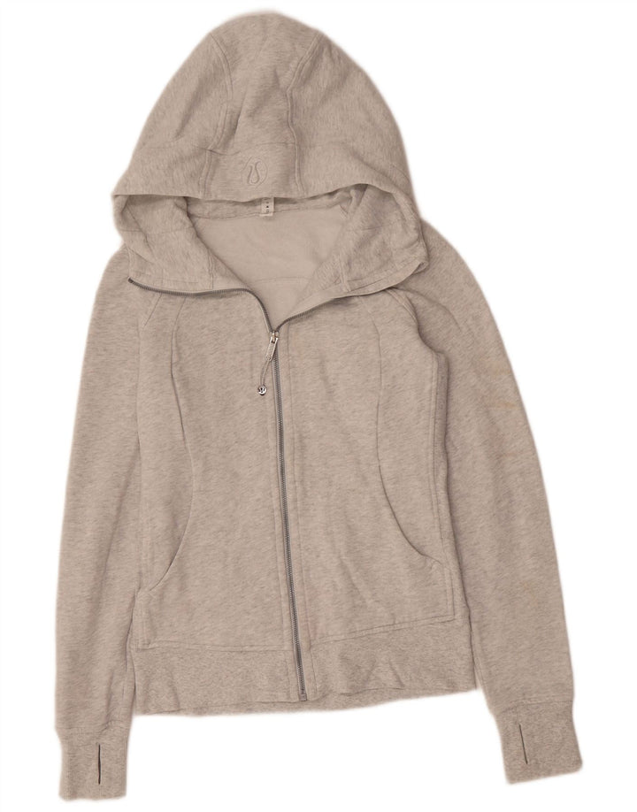 LULULEMON Pull à capuche zippé pour femme US 6 Coton gris moyen