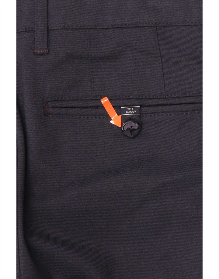 Ted Baker Pantalon de Costume Droit Homme W32 L30 Bleu Marine Polyester