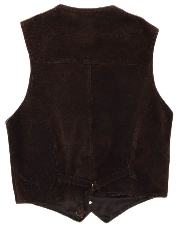 gilet en daim homme vintage EU 48 cuir marron moyen