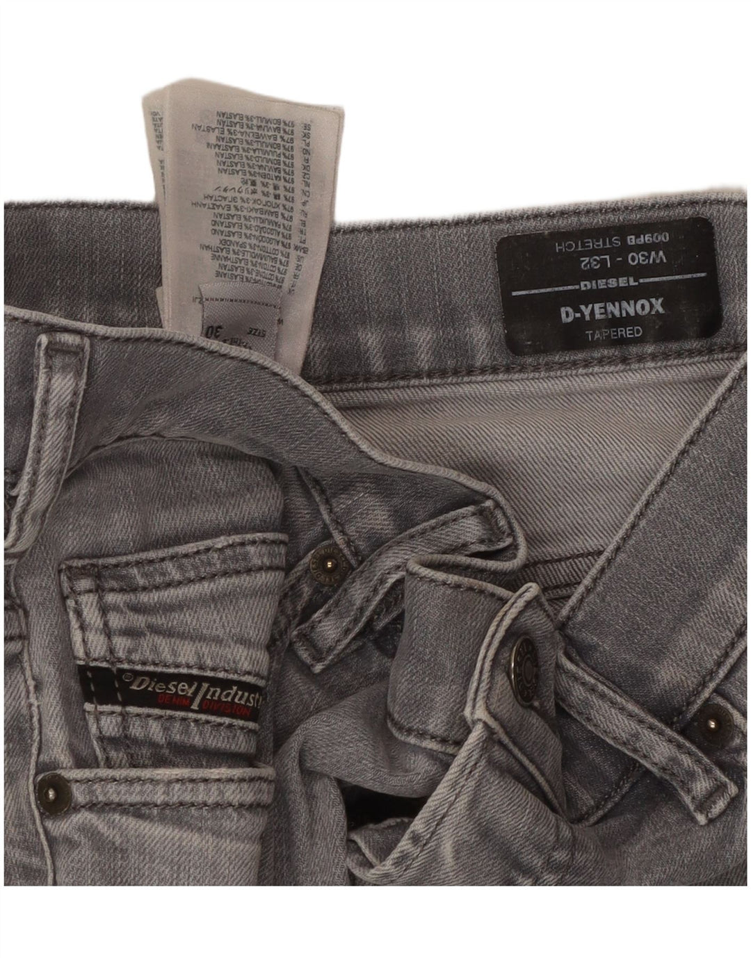 DIESEL Jean Fuselé D-Yennox Homme W30 L32 Gris Coton