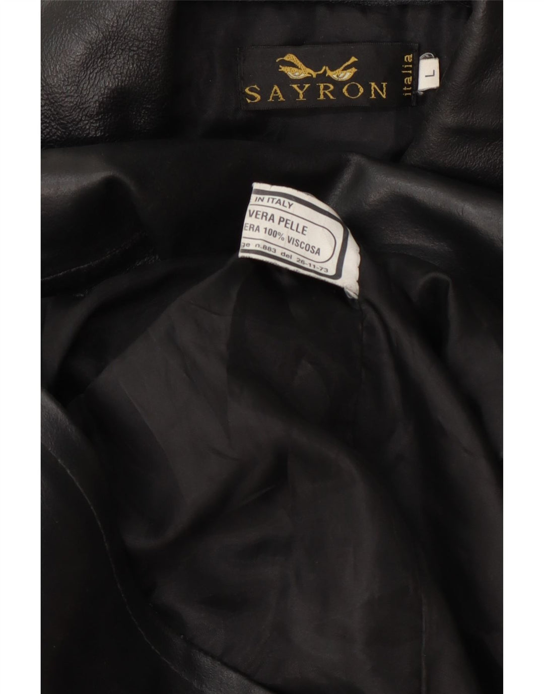 veste en cuir homme vintage UK 40 Grand Noir