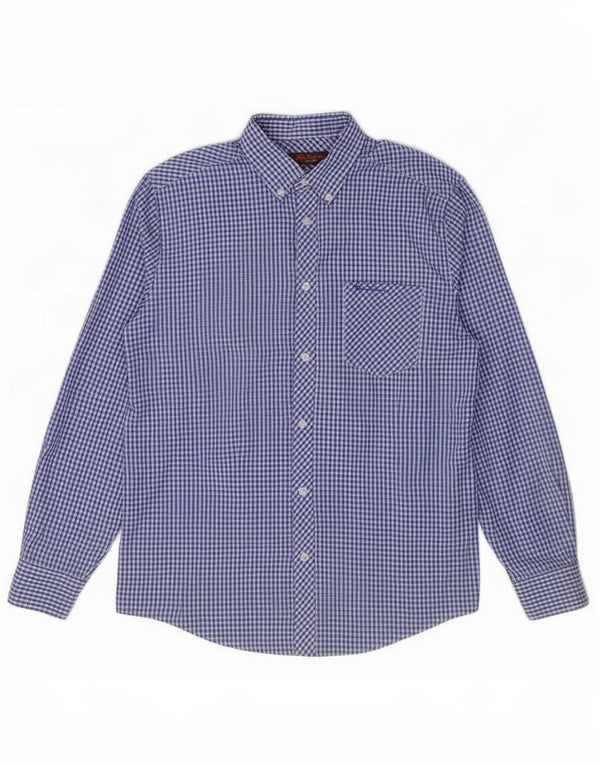 Ben Sherman Chemise Homme Bleu Moyen Vichy Coton