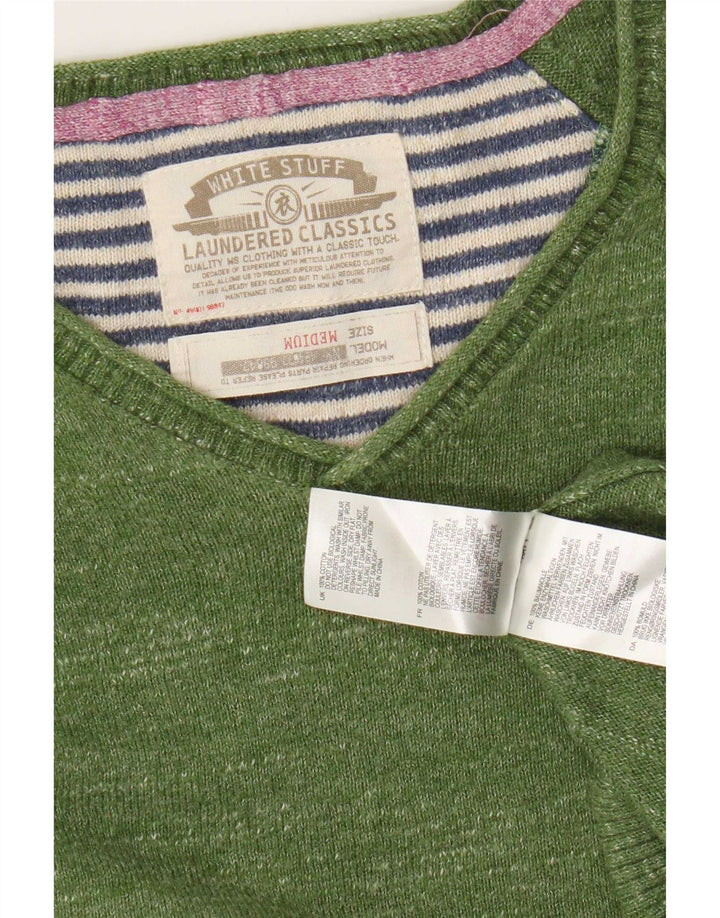 White Stuff Pull Regular Fit Col V Homme Vert Moyen Coton