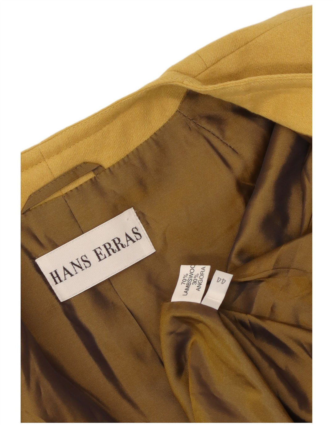 vintage Femme 1 Bouton Blazer Veste IT 44 Laine d’Agneau Jaune Moyen