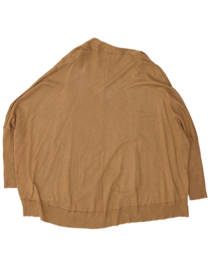 Zara Cardigan ouvert surdimensionné chauve-souris pour femme UK 14 Marron moyen