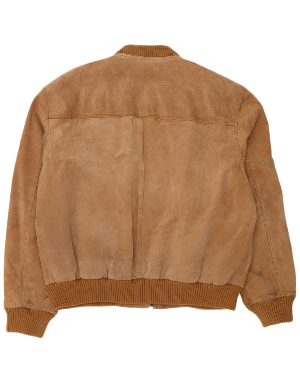 veste en daim homme vintage UK 42 2XL Cuir Beige