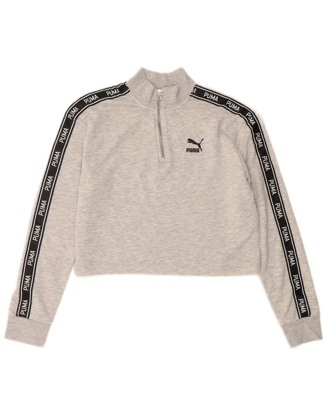 PUMA Sweat-shirt court pour femme UK 42 Gris moyen Colourblock