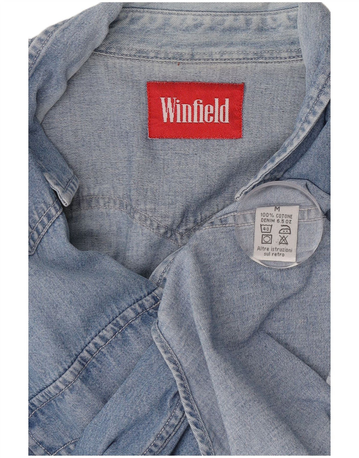 Chemise en denim homme vintage coton bleu moyen